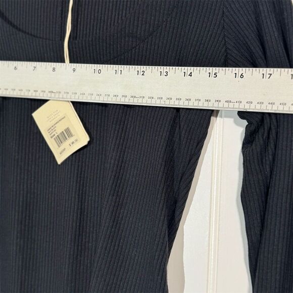 Faherty Legend Rib Bodysuit Black L NWT Clean Girl Minimalist Capsule Stretch - Picture 3 of 9